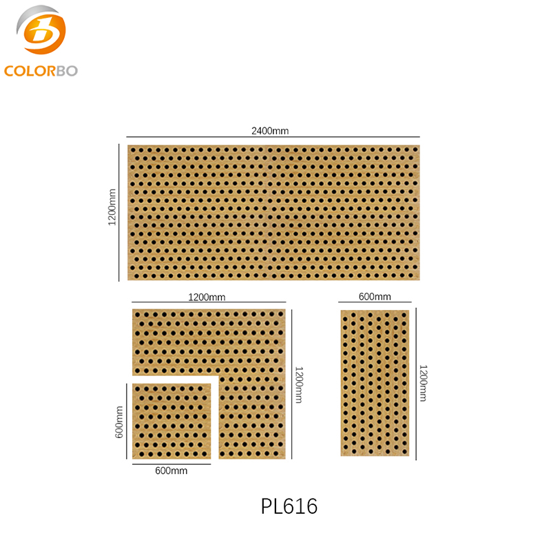 Painel acústico de parede de madeira de absorção de ruído MDF