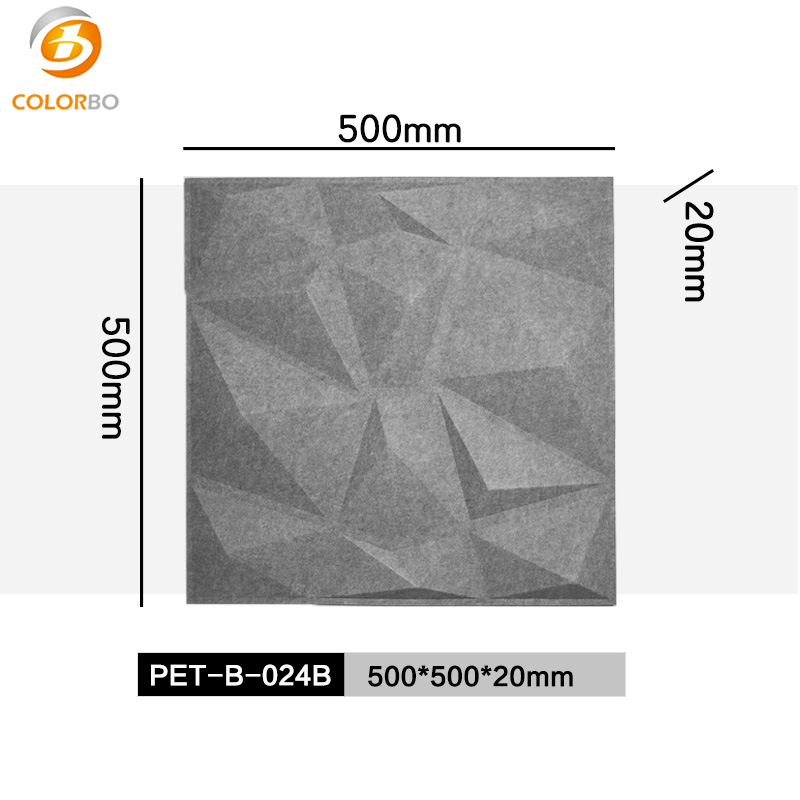 PET-B-024B Telhas acústicas de fibra de poliéster 3D recicladas para parede